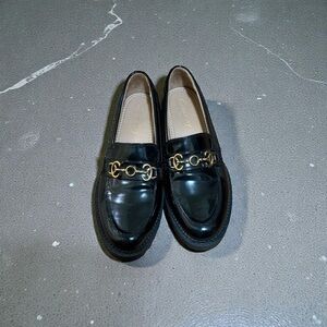 Circus NY by Sam Edelman Deana platform loafers in black patent faux leather